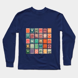 Fancy Postage Stamps Design Long Sleeve T-Shirt